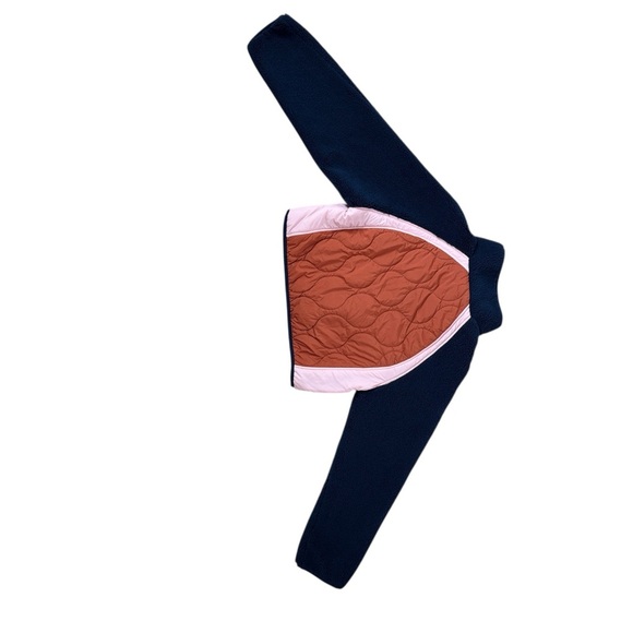 Zara Colorblock Teddy Puffer Jacket Size XS NWT Blue Pink Green - Picture 3 of 5